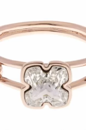 Image of Ladies Karen Millen Rose Gold Plated Art Glass Flower Ring Size ML KMJ925-24-02ML