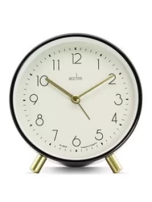 Image of Acctim Clocks Fossen Black Alarm Clock