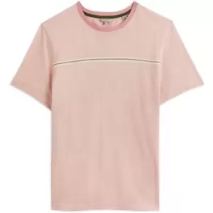 Image of Ted Baker Ushers Stripe Detail T-Shirt - Pink