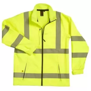 Image of Warrior Unisex Adult Hi-Vis Softshell Coat (L) (Fluorescent Yellow) - Fluorescent Yellow