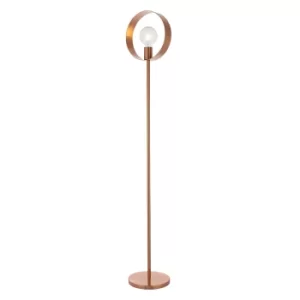 Image of Hoop Complete Floor Lamp Brushed Copper Plate