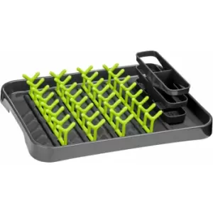 Image of Grey and Lime Green Dish Drainer - Premier Housewares