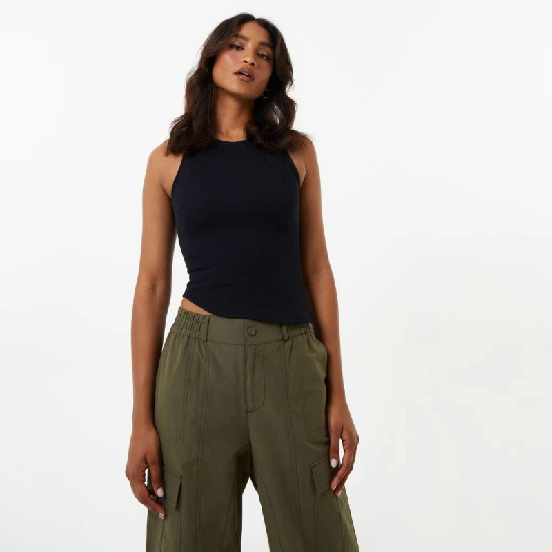 Image of Jack Wills Asymmetric Seam Tank Top - Black 6