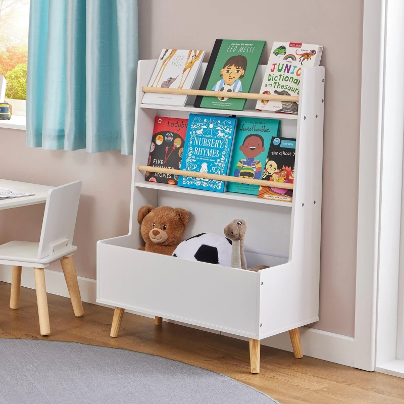 Image of Liberty House Toys Liberty House Kids Bookcase and Storage Unit - White