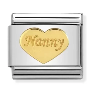 Image of Nomination CLASSIC Gold Symbols Nanny Heart Charm 030162/35