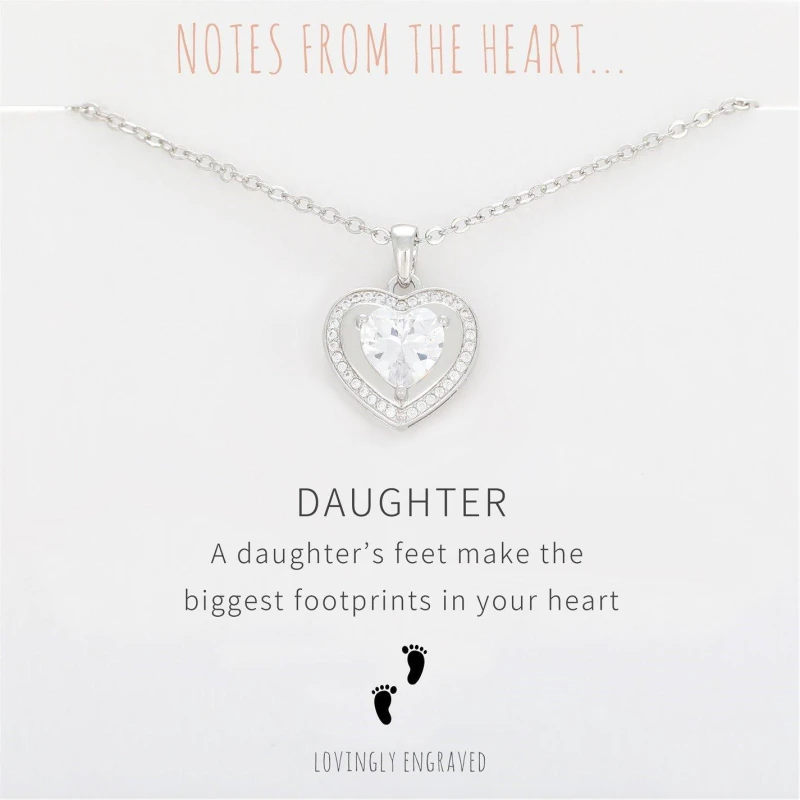 Image of Notes From The Heart NFTH Daughter Engraved Pendant Silver female one size