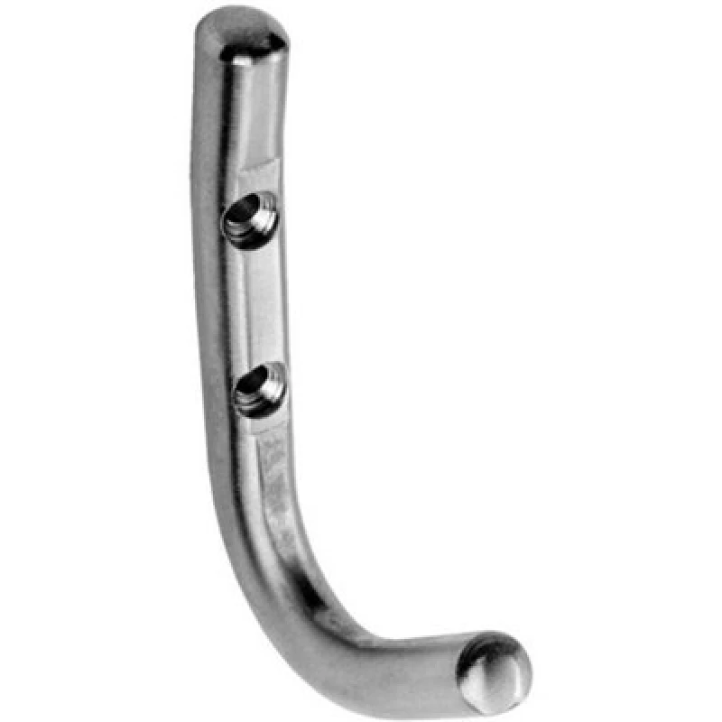 Image of Loops Slimline One Piece Coat Hook 55mm Projection Satin Stainless Steel Metallics