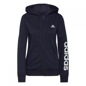 Image of adidas Essentials Logo Full-Zip Hoodie Womens - Legend Ink / White