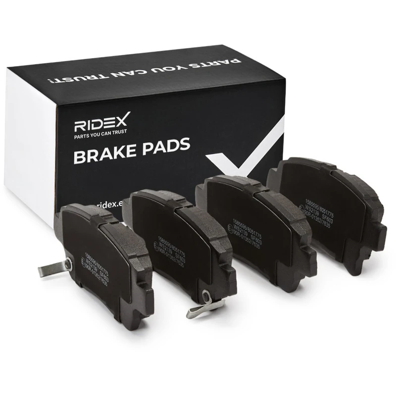 Image of RIDEX 402B0698 Brake pad set Front Axle, with acoustic wear warning Brake Pad Set,disc brake (402)