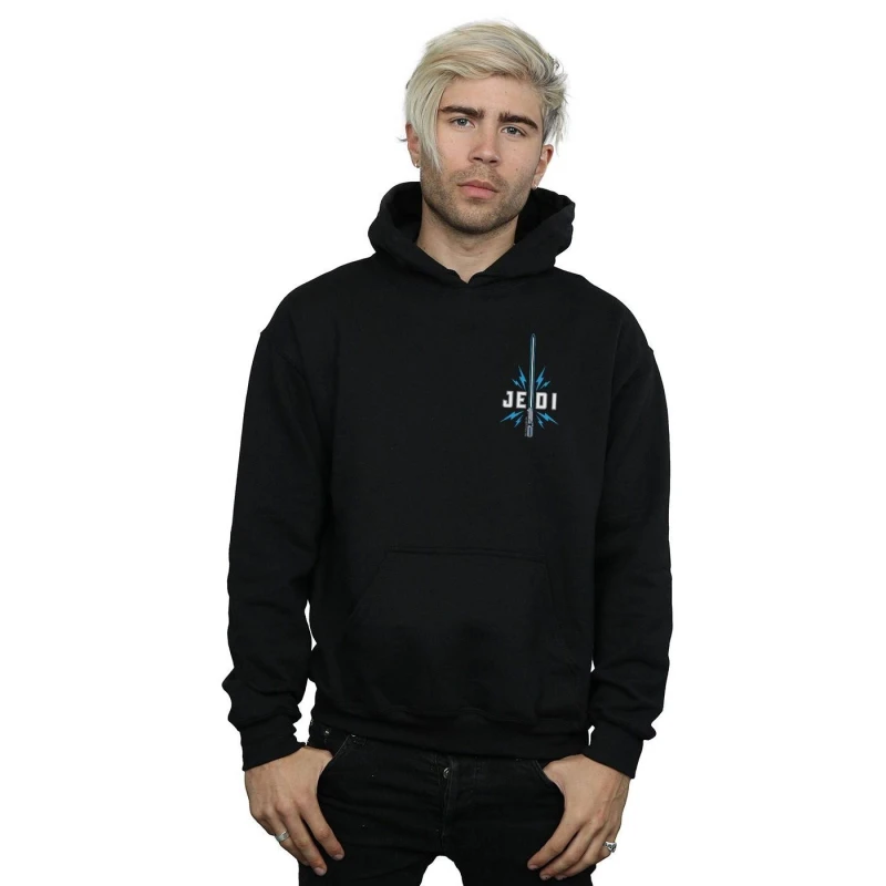 Image of Disney Men Star Wars The Rise Of Skywalker Jedi Badge Breast Print Hoodie in Black Size: Small Black S Male 5059400286588