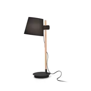 Image of Axel Table Lamp With Round Tapered Shade Black