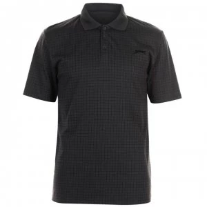 Image of Slazenger Check Golf Polo Mens - Charcoal