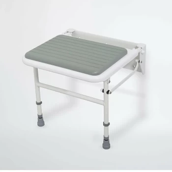 Image of NymaPRO Wall Mounted Padded Shower Seat with Legs - Grey - Nymas