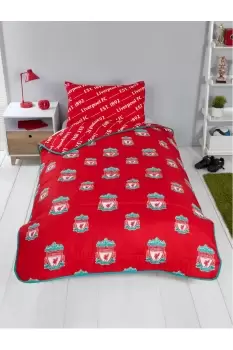 Image of Liverpool FC 4.5 Tog Coverless Reversible Single Duvet Set - Red - Football