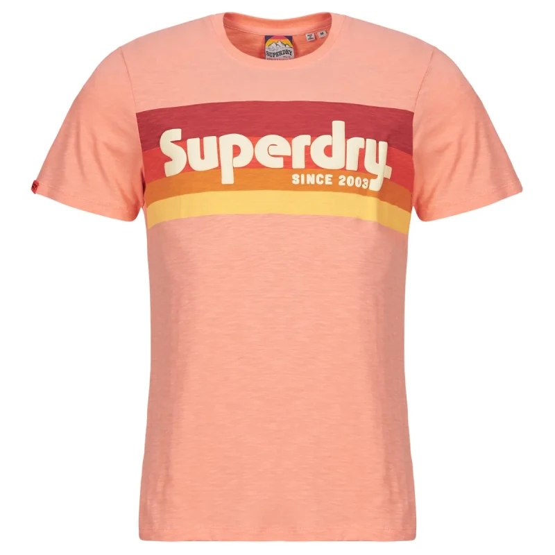 Image of Superdry T-Shirt Superdry Terrain Logo Stripe Relxed Rose Unisex S