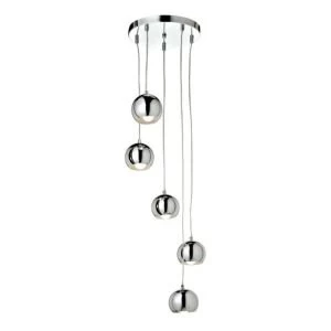 Image of Cascade Chrome effect 5 Lamp Ceiling light