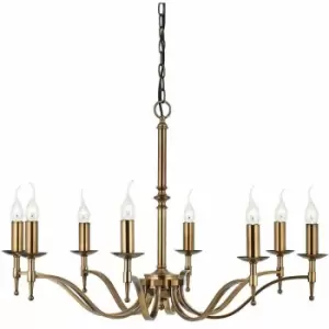 Image of Loops - Avery Ceiling Pendant Chandelier Light 8 Lamp Antique Brass Curved Candelabra