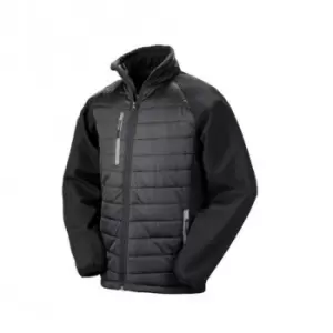 Image of Result Mens Black Compass Padded Soft Shell Jacket (XL) (Black/Grey)