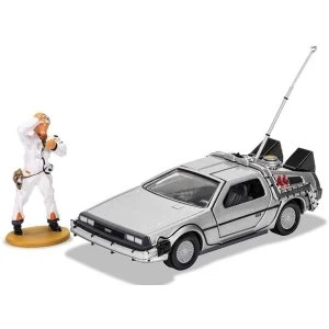 Image of DeLorean and Doc Brown (Back to the Future) Figures