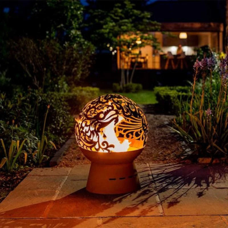 Image of Smart Garden Havana Helios Fire Globe Sphere Fire Pit Basket Bowl Heater