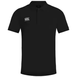 Image of Canterbury Mens Waimak Short Sleeve Pique Polo Shirt (S) (Black)