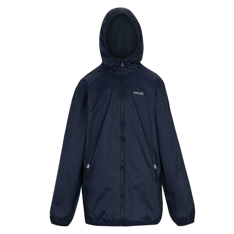 Image of Regatta Kids Lever II Packable Reflective Long Sleeve Waterproof Jacket Navy male 13 (XL)