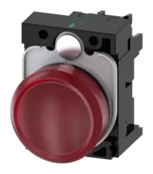 Image of Siemens, SIRIUS ACT, Panel Mount Red LED Pilot Light Complete, 22mm Cutout, IP20, 24 V ac/dc