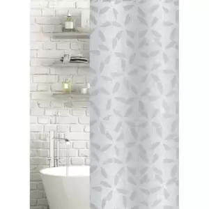 Image of Showerdrape Blossom Peva Shower Curatin - White Frosted