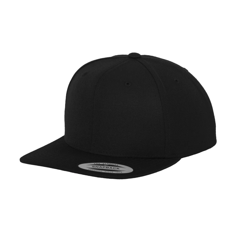 Image of Yupoong Mens The Classic Premium Snapback Cap in Black Male One Size