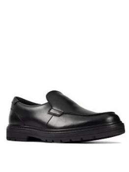 Image of Clarks Youth Loxham Grove Slip On Shoe - Black