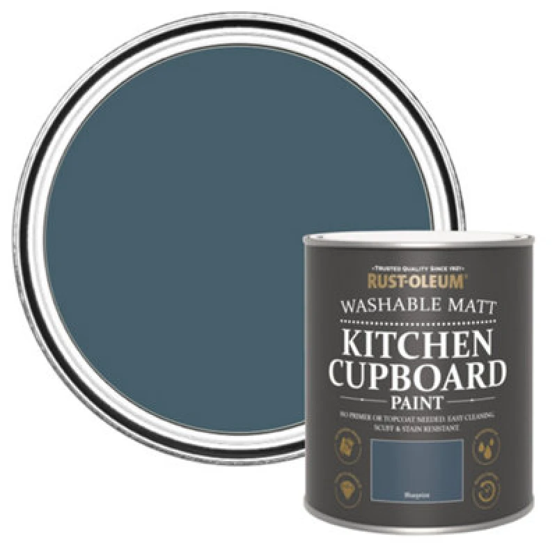 Image of Rust-oleum Ro Kitchen Cupboard Paint Blue Print Matt 750Ml, Blue RO0370017G1