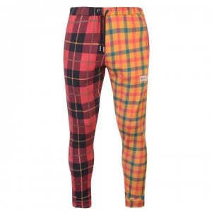 Image of Swallows and Daggers Checked Print Jogging Pants - Red/Yellow