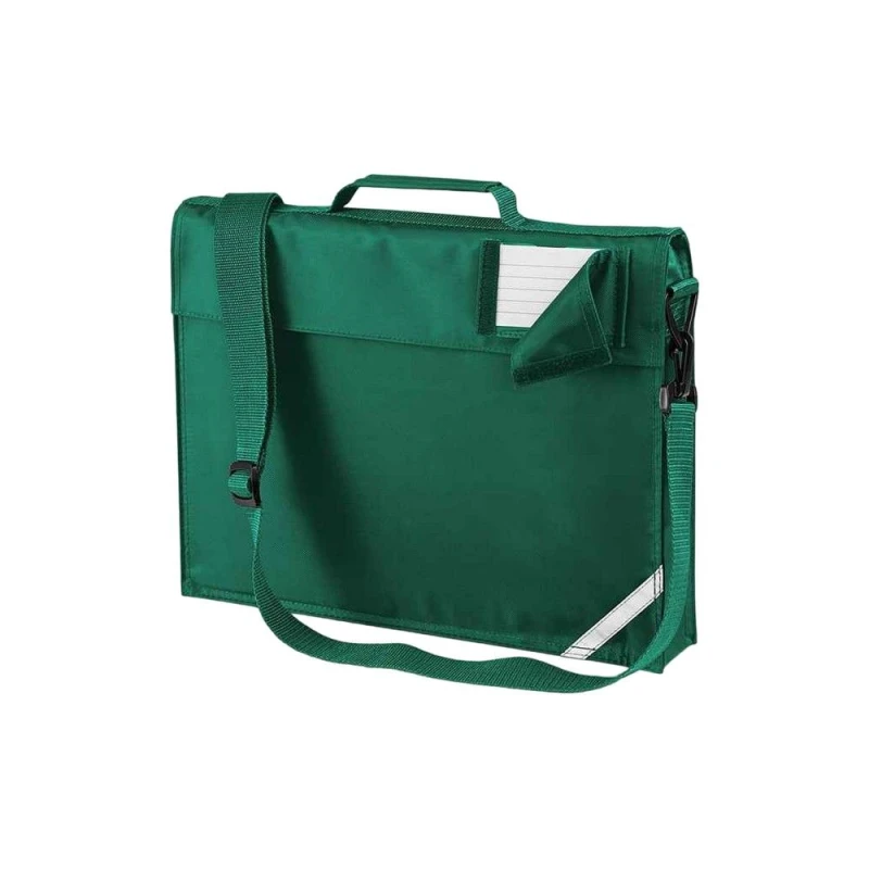 Image of Quadra Mens Reflective Adjustable Strap Book Bag in Bottle Green Bottle Green Male