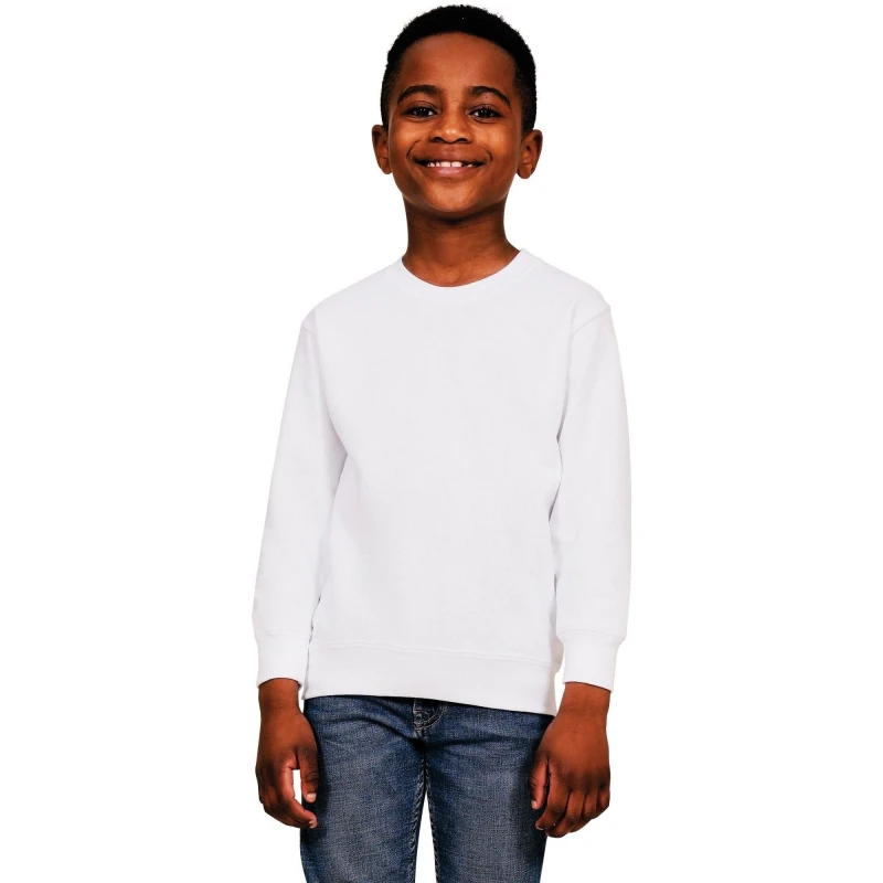 Image of Casual Classics Blended Ringspun Cotton Sweatshirt in White Size: 12-13 Years White Unisex 12-13 Years