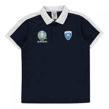 Image of UEFA Euro 2020 Scotland Polo Shirt Junior Boys - Navy