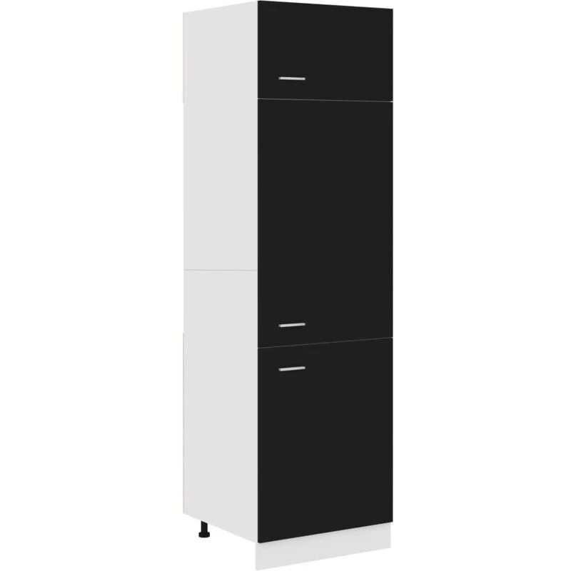 Image of VIDAXL Vidaxl - Refrigerator Cabinet Lyon Black 60x57x207cm Engineered Wood 8720286133293