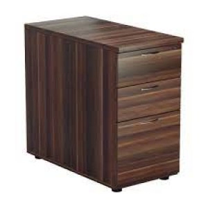 Image of Jemini Walnut 3 Drawer Desk High Pedestal D800 KF78950
