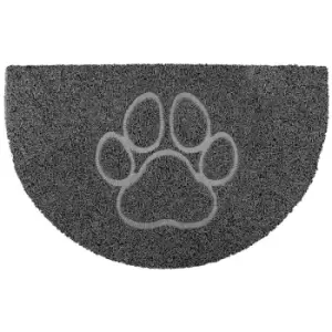 Image of Paw Half Moon Doormat in Grey