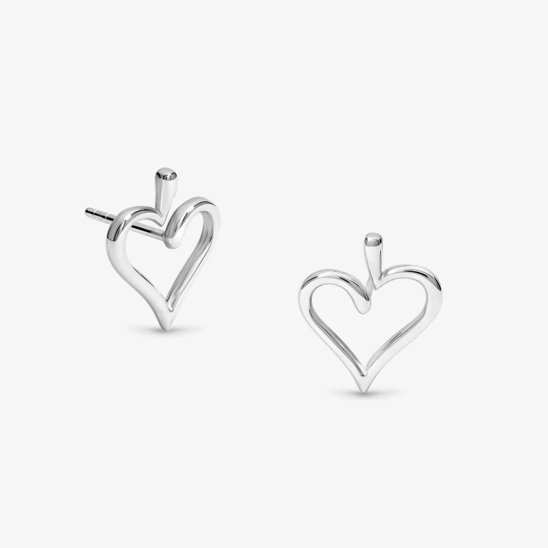 Image of Simply Silver Sterling Silver 925 Polished Open Heart Studs Stud Earrings One Size Silver 40925911000