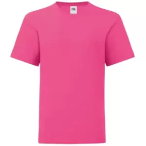 Image of Fruit Of The Loom Childrens/Kids Iconic T-Shirt (9-11 Years) (Fuchsia Pink)