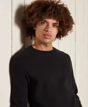 Image of Superdry Mens Vintage Logo Embroidered Crew Sweatshirt Black - Size: Xxl