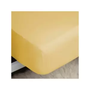 Image of Belledorm Easycare Polycotton Percale 200 Thread Count 11" Deep Fitted Sheet, Saffron, Super King