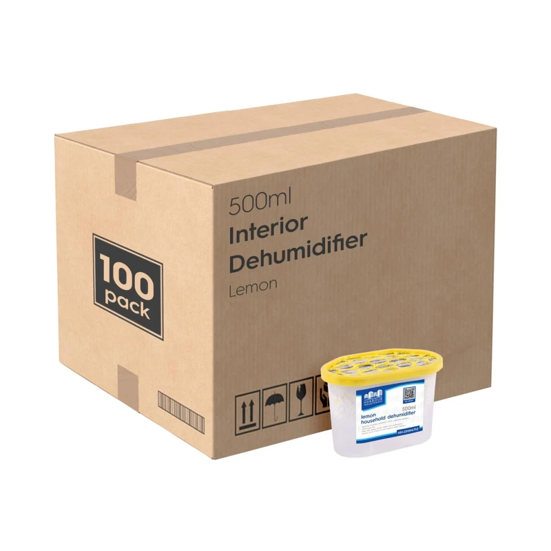 Image of Harbour Housewares 100x Interior Dehumidifiers - 500ml - Lemon - Home Moisture Absorber Trap in Yellow Yellow Unisex