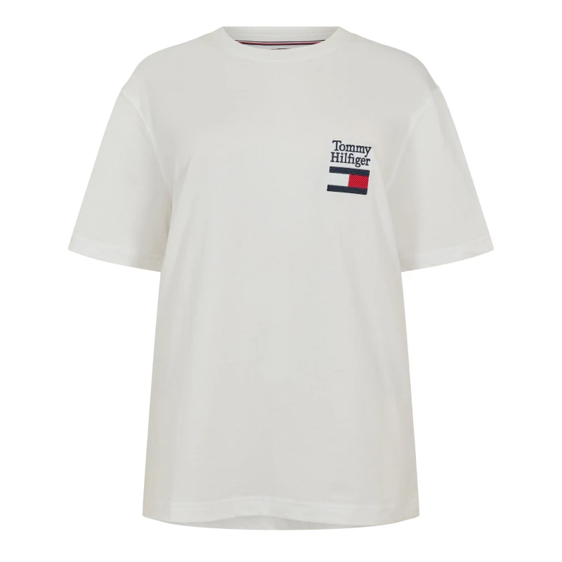 Image of Tommy Hilfiger Mens Stack Flag T-Shirt White male 2XL