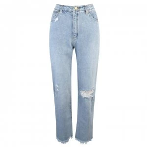 Image of Abrand Hi Crop Bootcut Jeans - Blue Quartz