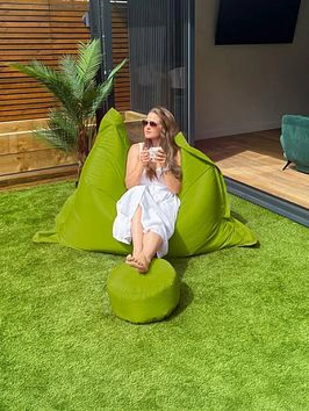 Image of rucomfy Beanbags Rucomfy Indoor Or Outdoor Adults Water Resistant Giant Squarbie - Seafoam Beanbag Lounger