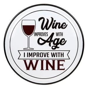 Image of Vintage Enamel Plaque Round Wine