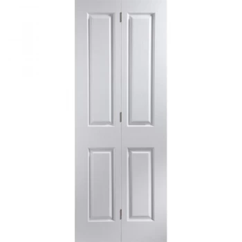 Image of JELD-WEN Oakfield 4 Panel White Primed Internal Bi-fold Door - 1981mm x 762mm (78 inch x 30 inch)