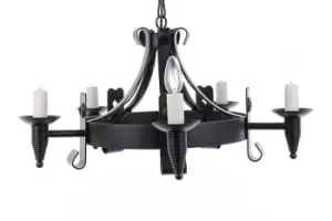 Image of Cromwell Matt Black 5 Arm Chandelier