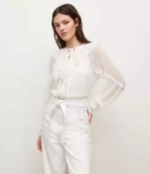 Image of AllSaints Womens Ava Blouse, Ecru White, Size: 8